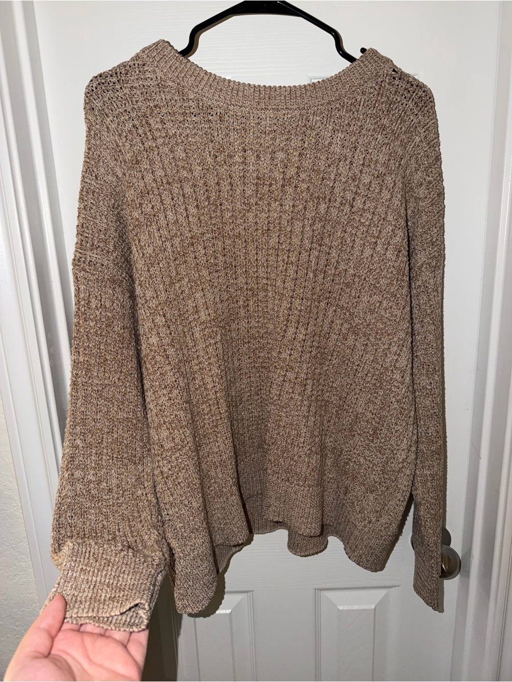 Time and Tru Cozy Light Brown Knit Women's Sweater